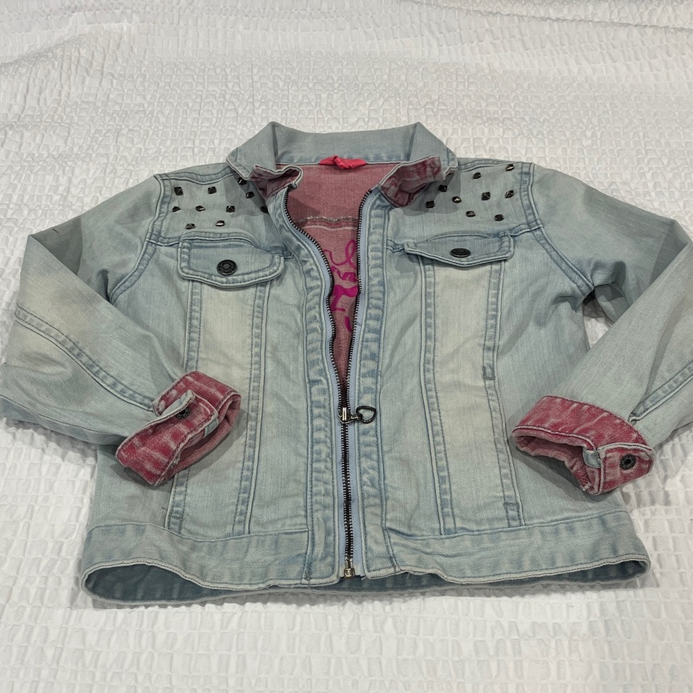 Noppies Stylish Kids Denim Jacket with Pink Accents